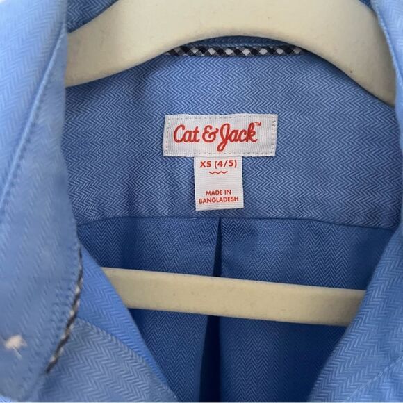 Cat & Jack Cotton Blend Blue Kids Shirt XS 4/5 EUC - Picture 2 of 4